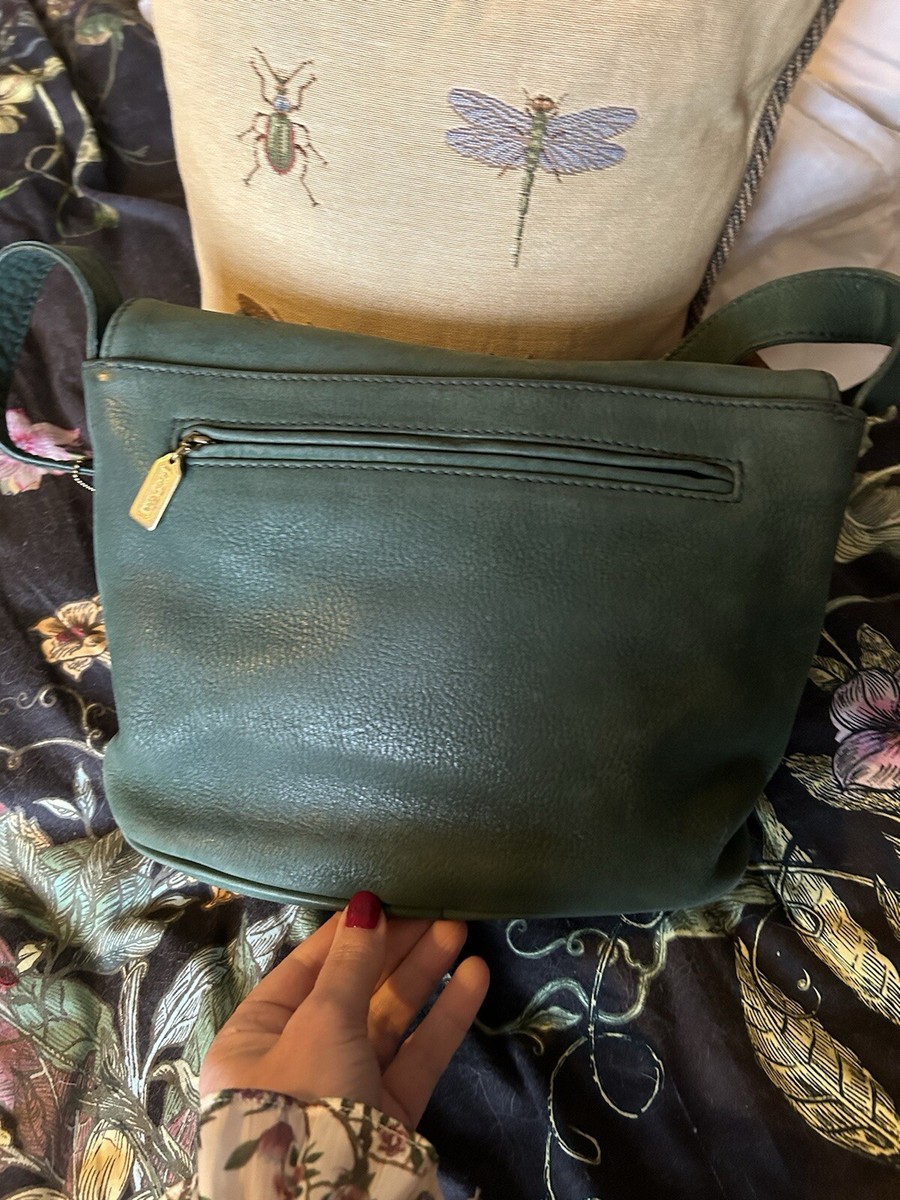 Vintage Coach Sonoma Flap Nubuc Green
