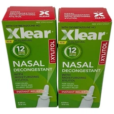 Lot of 2-XLEAR 12-Hour Decongestant with moisturizing Xylitol 0.5 oz