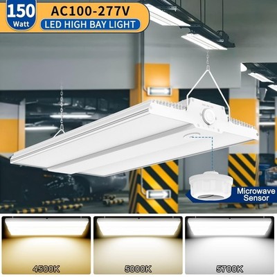 90W~150W LED Linear High Bay Light Adjustable Commercial Fixtures With Microwave