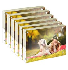 6PCS 5x7" Acrylic Picture Frame Magnet Double Sided 10 10MM Plexiglass Clear