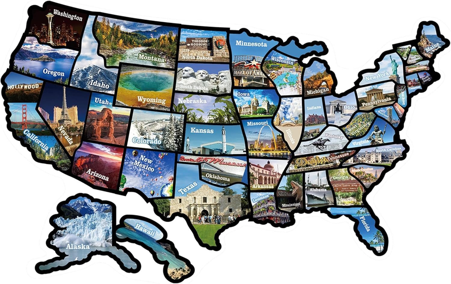 RV State Sticker Travel Map of the United States, Travel Trailer Camper Accessor