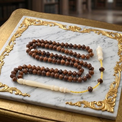 Small Kuka tree and camel bone 99 beads Tasbih, prayer beads, Misbaha 201456