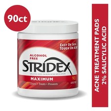 Stridex Medicated Acne Pads Maximum Strength CLeans Treats Prevents - 90 Ct.