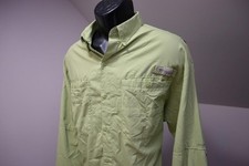 Columbia PFG Vented Fishing Shirt Green Performance Camp Hiking Mens Large