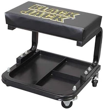  Rolling Creeper Seat,Large,Padded Mechanic Stool with Tool Tray Storage, Black