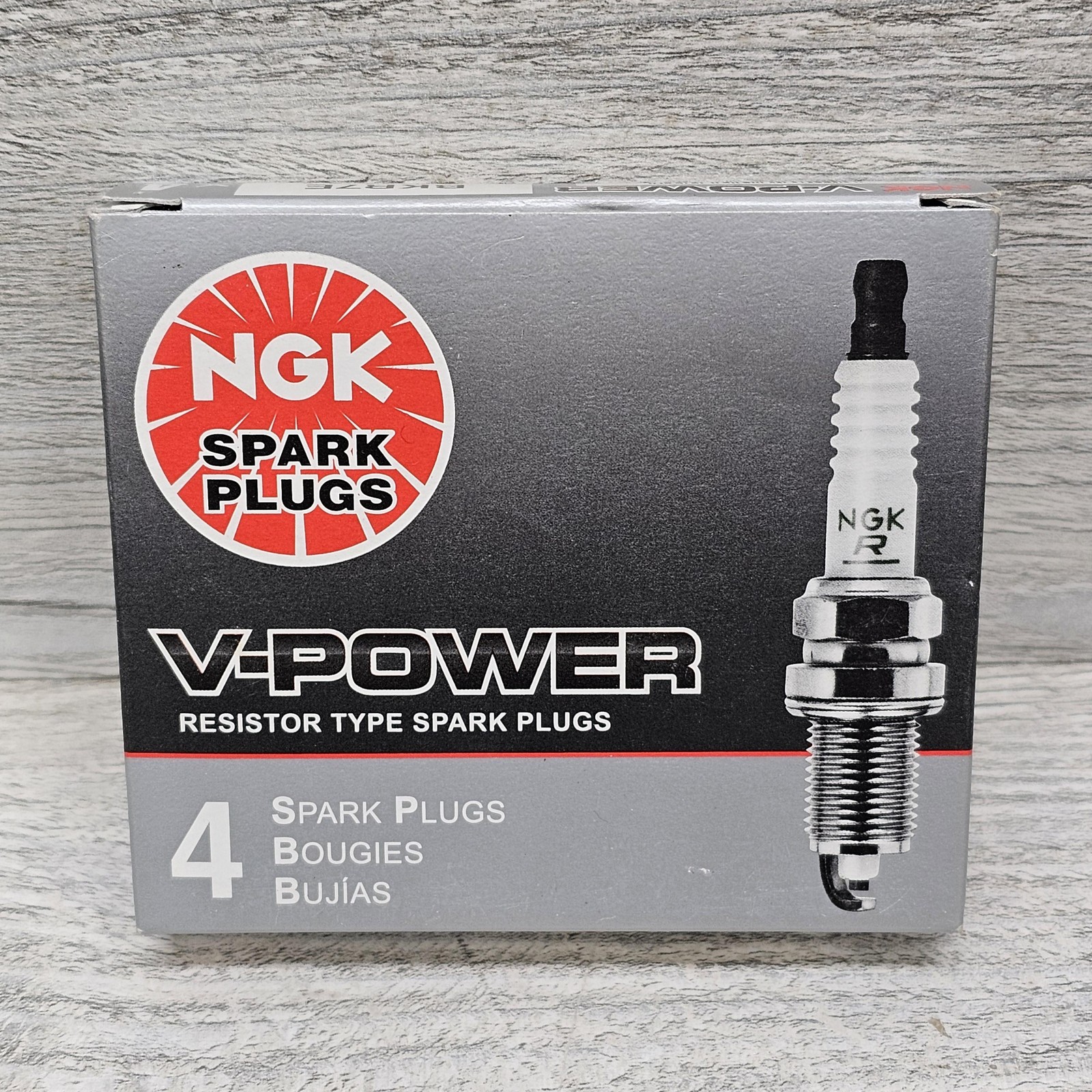 NGK BKR7E 4644 V-Power Spark Plug Set Lot Of 4 Resistor Plugs New Copper