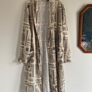 Dogg Supply by Snoop Dogg Mens Cream Black Bandana Patchwork Robe L/G