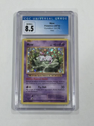 Mew 53/108 Evolutions Holo CGC 8.5 NM/MINT+