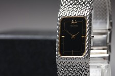 Vintage Exc 5 SEIKO CREDOR 2F70-5330 Black Dial Quartz 21mm Ladies Watch JAPAN