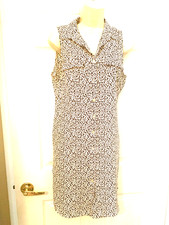 Womens H & M Shirt Dress Sleeveless Black Whi...