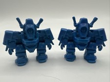 2X Blue Mecha Keshi Figure 1980s Hong Kong L-Gaim Vinyl Robot Miniature Gumball