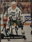 Randy LaDouceur Hartford Whalers autographed hockey card (1991-92 Pro Set #573) — photo 1