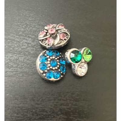 Magnolia and Vine Snap Jewelry Charms Women 12 mm x 3 Multicolor Rhinestone