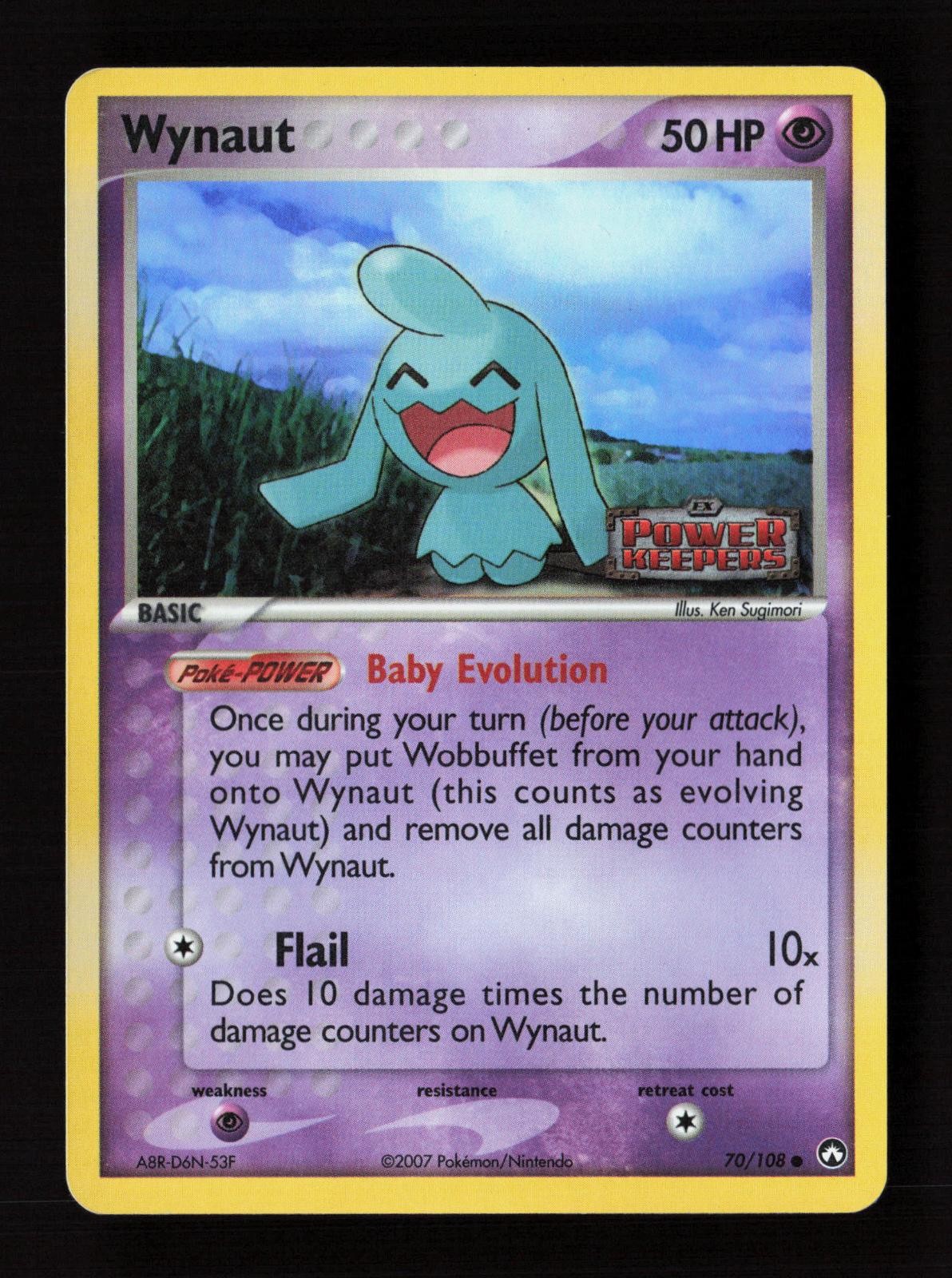 Wynaut 70/108 Common Power Keepers Pokemon Reverse Holo Moderately Played