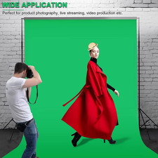 10 X 7 FT Green Screen Backdrop for Photography, Chromakey Virtual Greenscree...