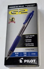 12-Pack Pilot G2 Premium Gel Roller Retractable Pens Blue Ink 0.7mm Fine - New!