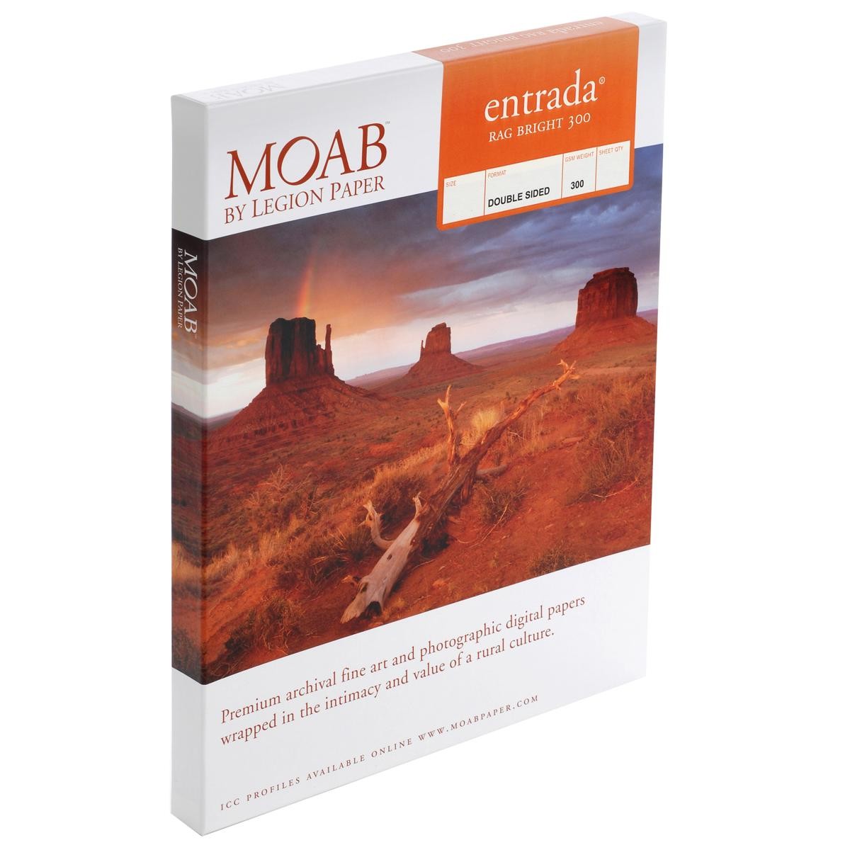 Moab Entrada Rag FineArt 2-Side Bright White Matte Inkjet Paper 17x22 25 Shee 29690₽
