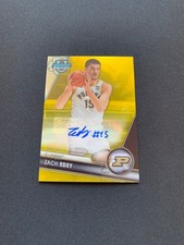 Zach Edey 2023 Bowman U CHROME YELLOW REFRACTOR  #/75 AUTO