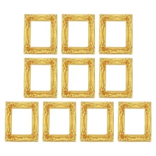 10Pcs Mini Vintage Frames 1.5"x1.2" Resin Tiny Picture Frames Gold