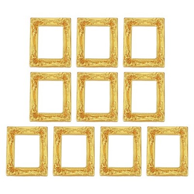 10Pcs Mini Vintage Frames 1.5''x1.2'' Resin Tiny Picture Frames Gold