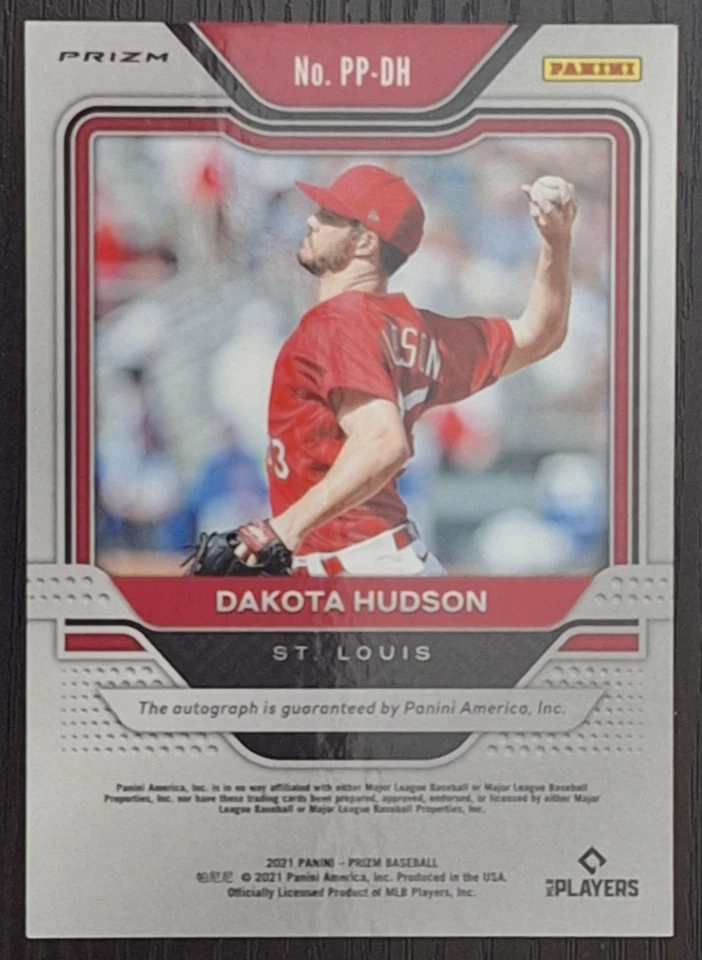 2021 Panini Prizm - Pro Penmanship Dakota Hudson #PP-DH Silver Prizm (AU) - Image 2 of 2