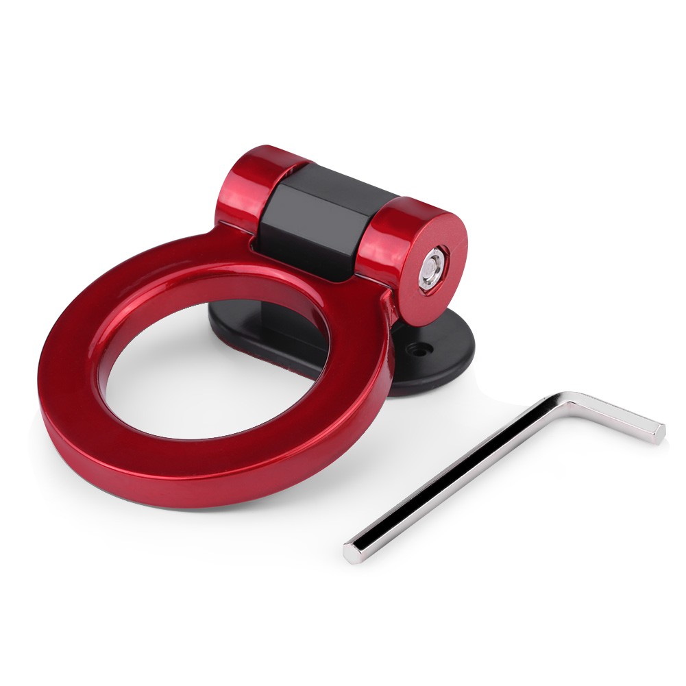 Red Car Modified Adhesive Traction Round Ring Towing Bars Trailer Hook