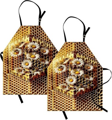 Ambesonne Apron Unisex Kitchen Bib with Adjustable Strap for Cooking Gardening
