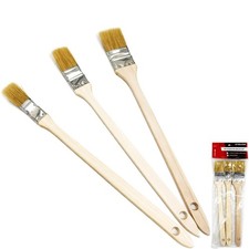 Toolzone 3pc Angled Radiator Paint Brush Set Long Reach Decorating Brushes 400mm