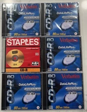 Lot of 5 VERBATIM PREMIUM AZO BLUE TECHNOLOGY CD-R 80 MIN CD Recordable Sealed