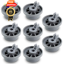 8 Packs 165314 Dishwasher Wheels Lower Rack Fit For 1.42 Inches White