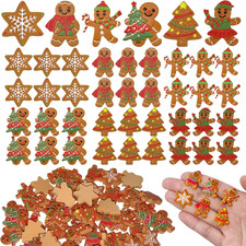 Mini Gingerbread Charms Set - 60 Pcs Resin Figurines for Christmas Crafts