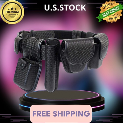 #ad 8 in 1 Police Duty Belt Kit with Pouches Law Enforcement Utility Rig $79.24