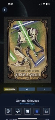 General Grevious Händler und Schmuggler Legendär 5cc Star Wars Kartenhändler