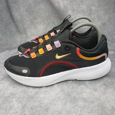 Nike React Escape Run Running Shoes Womens 7 Black Magma Orange Walking Sneaker