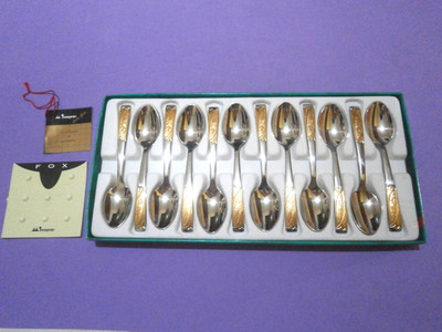 KAFFEESERVICE 12 LÖFFEL INOXGOLD STAHL 18/10 GOLD CAMBRIDGE GOLD VINTAGE