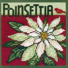 Poinsettia Cross Stitch Kit Mill Hill 2009 Buttons Beads Winter