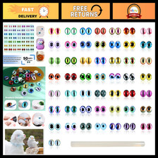 100pcs Assorted Glass Dragon Eyes 8mm Cabochons for DIY Crafts, Doll Making Je