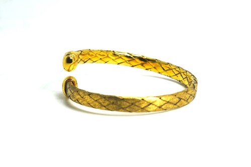Veronese Sterling Silver Gold Vermeil Woven Bypass Bracelet - Picture 3 of 7