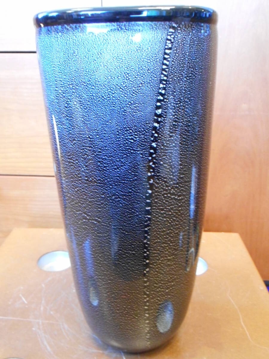 Gambaro & Poggi Murano Vetri 039 Bubbles glass vase Blue Made