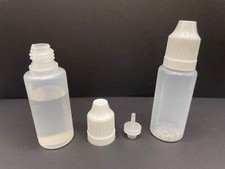 15ML HDPE CLEAR PLASTIC DRIP/NEEDLE TIP BOTTLES CHILD SAFE CAPS 100PC LOT