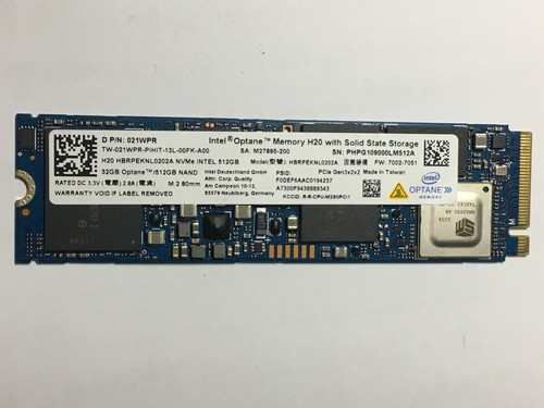 Intel Optane Memory H20 HBRPEKNL0202A 512GB M.2 2280 NVME SSD 512GB + 32GB NAND - 第 1/6 張圖片