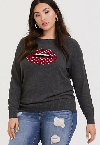Red Lips Graphic Sweater | eBay