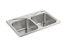 Sterling 11400-3 Southhaven 33 x 22 in Double Basin Drop In Stainless Steel Sink