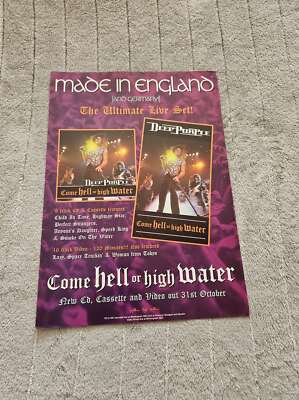 FPOT154 MAGAZINWERBUNG 12 X 8'' DEEP PURPLE: COME HELL OR HIGH WATER