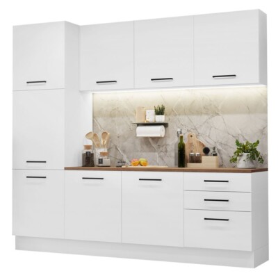 Madesa Hazel Kitchen Set 94''L Multiple Compartments - White