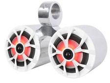 Rockville RKL65MBW Dual 6.5" Marine Wakeboard LED Speakers 2 Color Grilles