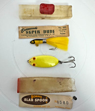 2pc Fishing Lures Bomber Slab Spoon 8560 & Barracuda Super Dude 202