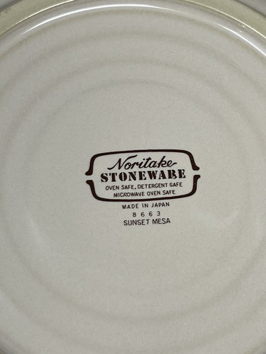 Noritake Stoneware Sunset Mesa Taupe 2 Dinner & 2 Salad Plates 1 Cereal Bowl - Picture 8 of 8