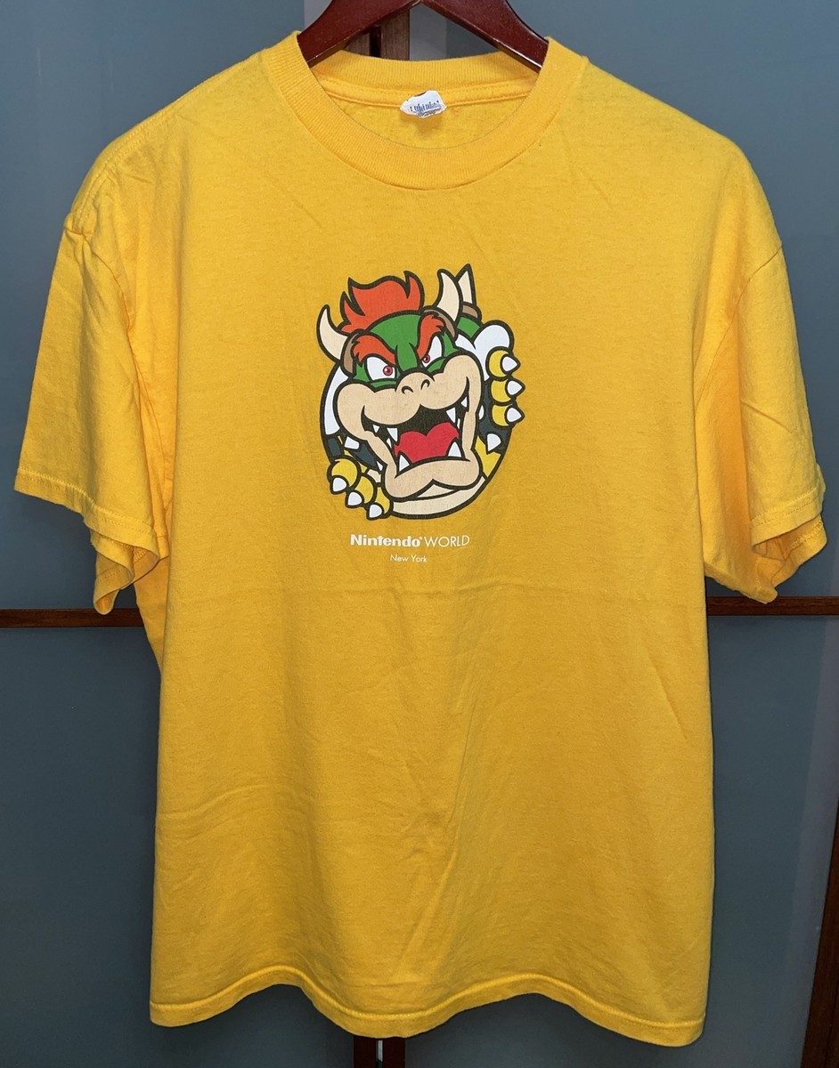 Rare Nintendo World New York Vintage Y2K 00s Yellow Bowser T