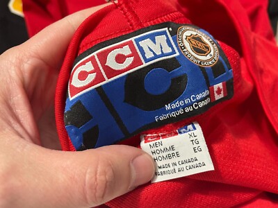 vintage red Pittsburgh Penguins Center Ice CCM Hockey Jersey sz XL